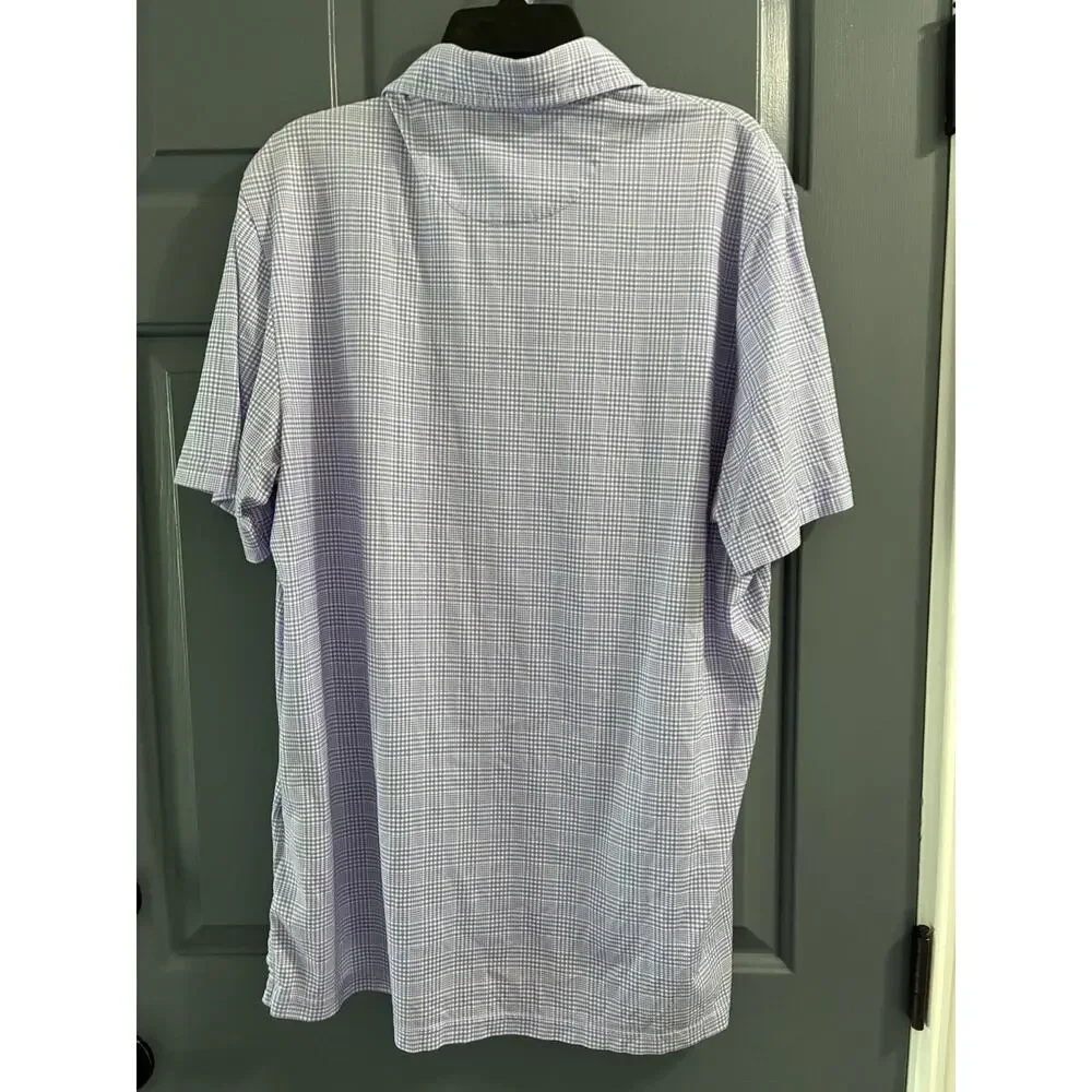 Polo Golf Ralph Lauren Men's Plaid Performance Polo Shirt Purple white Size Lg